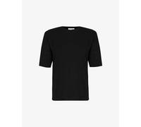 Frankie Shop Womens Black Carrington Padded-shoulder Cotton-jersey T-shirt S