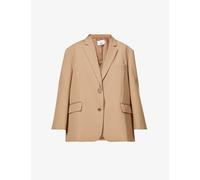 Frankie Shop Womens Latte Bea Single-breasted Stretch-crepe Blazer Jacket M