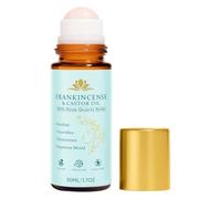 Frankincense And Castor Oil | 50ML Castor Oil Roll On With Rose Quartz | Natural Cold-Pressed Face MoisturizerOil | FineLines & HormoneBalance | For Face, Neck, Abdomen