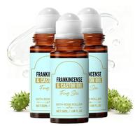 Frankincense and Castor Oil Rose Quartz Roller Ball, Cold-Pressed Organic Castor Oil Roll On Rose Quartz, Helps Firm Skin, Reduce Fine Lines & Nourish, Moisturising Skin, Refreshing & Non-Greasy (3PC)