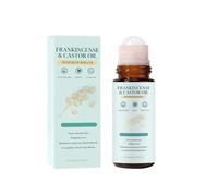 Frankincense and Castor Oil Rose Quartz Roller - Organic Cold-Pressed Castor Oil Roll-On, Reduces Scars Stretch Marks for Mess-Free Application, 50ML/1.7OZ (1pc)