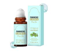 Frankincense and Castor Oil Rose Quartz Roller, Organic Cold-Pressed Castor Oil Roll-On with Removable Rose Quartz, Firms Smooths Skin, Brightens Eyes, Reduces Scars Stretch Marks, 50ml (1pc)