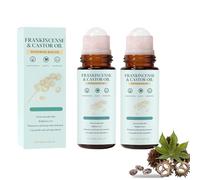 Frankincense and Castor Oil Rose Roller, Organic Roll-On Face Oil for Women, Firms And Moisturizes Glow Smooths Skin, Brightens Eyes, Travel Friendly Design (2, 100ml)