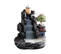 Frankincense Backflow Burner - Ceramic Waterfall Cone Holder, Aromatherapy Stick Stand | Handmade Zen - Calming Quiet Diffuser - Ornament for Meditation Room, Yoga Room, Party Gift