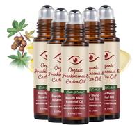 Frankincense Castor Oil Roll On,10ml Castor Oil Cold Pressed Roll On,Cold Pressed Castors Oils,Natural Ingredients Anti Aging,Eye Cream Eye Roller for Dark Circles and Puffiness (5)