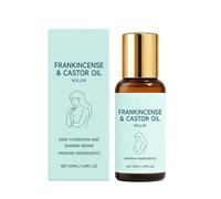 Frankincense & Castor Oil Roll On with Rose Quartz Roller - 50ml Organic Face Oil, Non-Greasy Facial Moisturizer for Smoothing Skin & Reducing Fine Lines, Daily Hydrating Skin Care Roller (1)