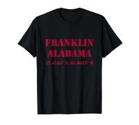 Franklin Alabama Coordinates Souvenir Value Graphic T-Shirt, Men, Black, S
