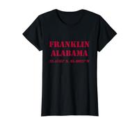 Franklin Alabama Coordinates Souvenir Value Graphic T-Shirt, Women, Black, XS