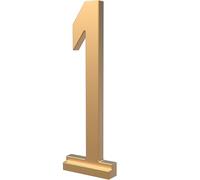 Franklin Brass Derby (1-Pack) "1" Modern Metal House Numbers for Customized System in Satin Gold | Outside Number Plaque | Rust-resistant, Personalized Address Sign