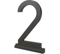 Franklin Brass Derby (1-Pack) "2" Modern Metal House Numbers for Customized System in Matte Black | Outside Number Plaque | Rust-resistant, Personalized Address Sign