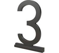 Franklin Brass Derby (1-Pack) "3" Modern Metal House Numbers for Customized System in Matte Black | Outside Number Plaque | Rust-resistant, Personalized Address Sign