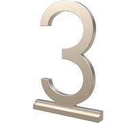 Franklin Brass Derby (1-Pack) "3" Modern Metal House Numbers for Customized System in Nickel | Outside Number Plaque | Rust-resistant, Personalized Address Sign