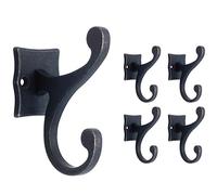 Franklin Brass Double Scroll Hook Assembly Wall Hooks 5-Pack, Gunmetal, FBSCRH5-TDG-C
