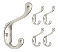 Franklin Brass FBCHH5-MN-C 3" Heavy Duty Coat and Hat Hook 5-Pack, Matte Nickel, 5