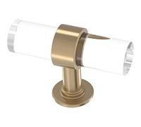 Franklin Brass Francisco Acrylic Bar (5-Pack) Cabinet Knobs | Champagne Bronze and Clear Handles for Dresser Furniture Drawers/Kitchen/Door/Bathroom | 2" P46159-720-B
