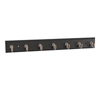 Franklin Brass Key Tidy (1-Pack) Matte Black Key Holder 14' Wall Mount Small Item Rack 7 Hooks for Wall, Hallway, Entry Keychain Rail Organizer B46712K-218-R