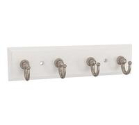 Franklin Brass Key Tidy (2-Pack) Pure White Key Holder 7' Wall Mount Small Item Rack 4 Hooks for Wall, Hallway, Entry Keychain Rail Organizer B46711K-PMN-R2