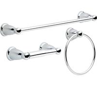 Franklin Brass Kinla 3-Piece Bath Hardware Towel Bar Accessory Set, Polished Chrome