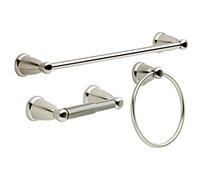 Franklin Brass Kinla 3-Piece Bath Hardware Towel Bar Accessory Set, Satin Nickel
