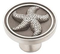 Franklin Brass PBF657-BSP-C1 Seaside Cottage Starfish Cabinet Knob, 1-7/16" (37mm), Brushed Satin Pewter, 5 Count