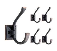 Franklin Brass Ruavista Coat and Hat Hook Wall Hooks 5-Pack, Bronze with Copper Highlights, 137246M