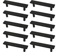 Franklin Brass Simple Square (10-Pack) Cabinet Handles 3" Hole Center Pulls | Matte Black Hardware Kitchen Door, Drawers, Dressers, Furniture P40844K-FB-C