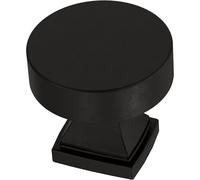 FRANKLIN BRASS Tiered Foot (10-Pack) Cabinet Knobs Matte Black Nobs for Dresser/Kitchen/Closet Door/Furniture | 1-1/16" Drawer Pulls/Handles P49571C-FB-B