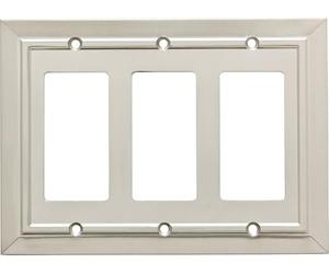 Franklin Brass W35226-SN-C Classic Architecture Triple Decorator Wall Plate/Switch Plate/Cover, Satin Nickel