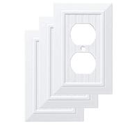 Franklin Brass W35266V-PW-C Classic Beadboard Single Duplex Wall Plate/Switch Plate/Cover (3 Pack), Pure White