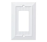 Franklin Brass W35267-PW-C Classic Beadboard Single Decorator Wall Plate/Switch Plate/Cover, Pure White