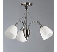 Franklin Ceiling 3 Light Complete with Opal Glass - Satin Nickel