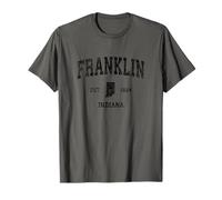 Franklin Indiana IN Vintage Sports Design Black Print T-Shirt