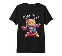 Franklin LA USA Fun Cute Colorful Dancing Cat Design Premium T-Shirt