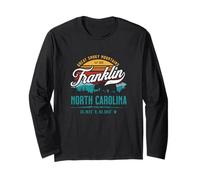Franklin North Carolina Retro Great Smoky Mountains Sun Long Sleeve T-Shirt