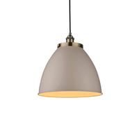 franklin rolled shade pendant light in taupe and antique brass
