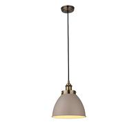 franklin small ceiling pendant light in taupe and antique brass