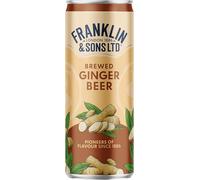 Franklin & Sons Brewed Ginger Beer | 12 x 250ml Can Case | Traditional Recipes Dating Back to 1886 | All Natural Ingredients | Refreshing Ginger Zing | Fiery and Sweet