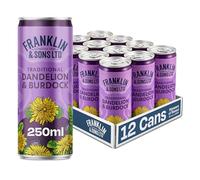 Franklin & Sons Dandelion And Burdock | 12 x 250ml Cans | Unique, Traditional Recipe | Founded 1886 | Big Traditional Flavour | A True Sip Of Nostalgia | Make it modern with Spiced rum