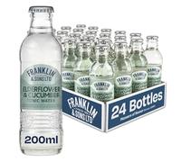 Franklin & Sons Elderflower & Cucumber Tonic Water | 24 x 200ml Bottle Case | Refreshing | Lake District Water | Traditional Natural Flavour | Premium Tonic | Enhanced Gin & Tonic