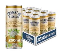 Franklin & Sons Elderflower Lemonade | 12 x 250ml Cans | English Hedgerow Elderflower | Ripe Sugar Beet | Lake District Water | Sharp And Sweet | Enhanced Spritz or Shandy Alternative