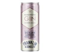 Franklin & Sons | Premium Ready To Drink Cans | 12 Pack | Spirit & Mixer | 5.5% ABV (12 x 250ml, Raspberry Gin & Lemon Tonic)
