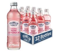 Franklin & Sons Natural Rose Lemonade | 12 x 275ml Bottle Case | Natural Rose Flavour | Low Sugar content | Peak District Spring Water | Fantastically Refreshing