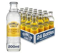 Franklin & Sons Pineapple & Almond Soda | 24 x 200ml Bottle Case | Premium Mixer | Flavoured Soda | Fizzier for longer | Perfect for Tequila, Dark Rum and enjoyed over Ice