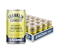 Franklin & Sons Premium Indian Tonic Water | 24 x 150ml Can Case | Lake District Water | Traditional Recipe | Perfect Gin & Tonic | Cans