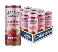 Franklin & Sons Raspberry Lemonade | 12 x 250ml Cans | Fresh Pressed Raspberries | Lake District Water | No Artificial Ingredients | Mix with Gin, Vodka, Rum