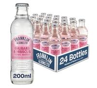 Franklin & Sons Rhubarb & Hibiscus Tonic Water | 24 x 200ml Bottle Case | Sharp & Sweet Rhubarb | Lake District Water | Exotic Hibiscus | Dry Crisp Taste
