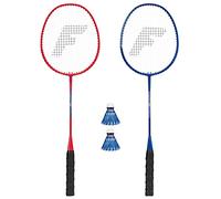 Franklin Sports 2 Player Badminton Replacement Set - 2 Badminton Racquets and 2 Shuttlecocks - Adults and Kids Backyard Game - Red, Blue, Stars, One Size
