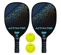 Franklin Sports Activator Pickleball Paddle and Ball Set - (2) Wooden Rackets + (2) X-40 Balls - 2 Player Paddle Set - USA Pickleball (USAPA) Approved