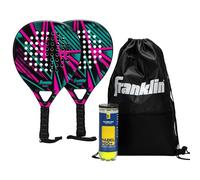 Franklin Sports - Axel Padel Racket Package - Fiberglass Padel Rackets with Foam Core - 365g Premium Performance