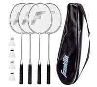 Franklin Sports Badminton Racket and Shuttlecock Set - Includes (4) Rackets, (4) Shuttlecocks with Carry Bag
